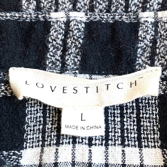 Lovestitch Pearl Snap Buttons Plaid Print Long Sleeve Button-Down Shirt - Picture 4 of 6